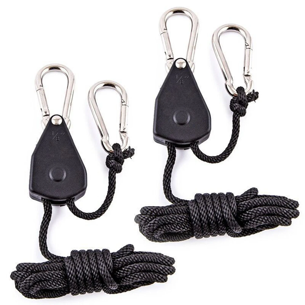 2Pcs Camping Hiking Pulley 1/8&quot Rope Ratchet Hanger Outdoor Tools EDC Survival Equipment Tent Light Hanging Hook | Спорт и