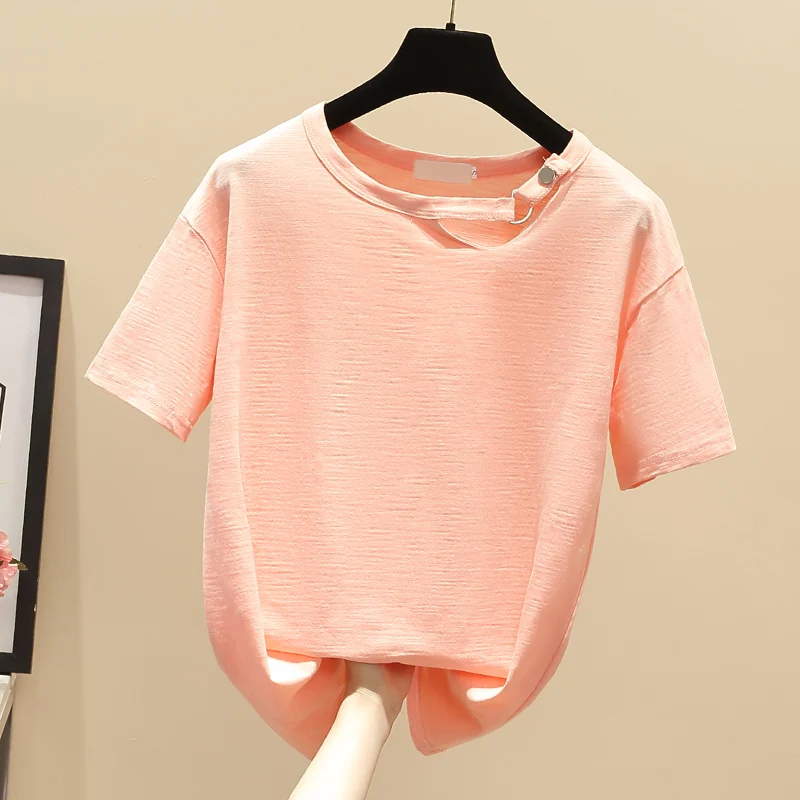 

Fashion t shirt Shirt Causal Short Sleeve Women T Shirts Summer Tops Cropped Tees White