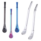 Чайные соломинки Yerba Mate, многоразовый фильтр для ложки, из нержавеющей стали, для питья чая, моющиеся аксессуары для бара