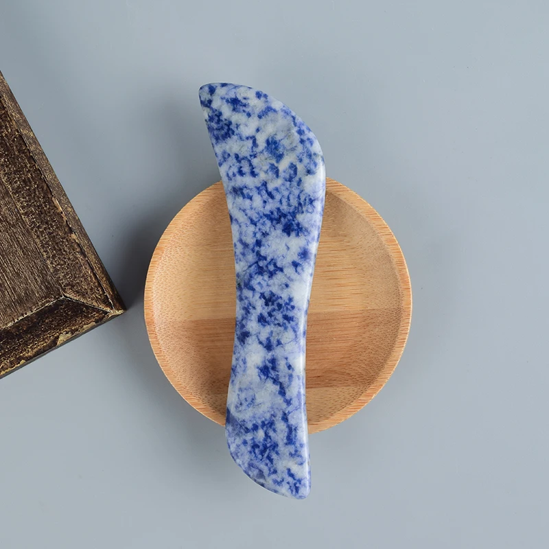 Натуральный Sodalite уход за кожей лица гуаша скребок кристалл камень массаж для Fce