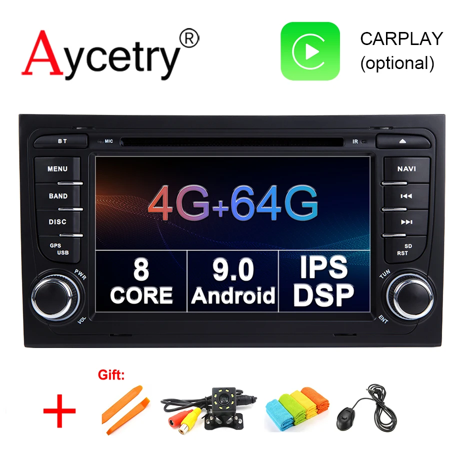 Для Audi A4 S4 RS4 8E 8F B9 B7 B6 4G 64G 8 core Android 9,0 2 Din Автомобильный Радио dvd мультимедийный плеер стерео gps wifi obd2 DSP DVR