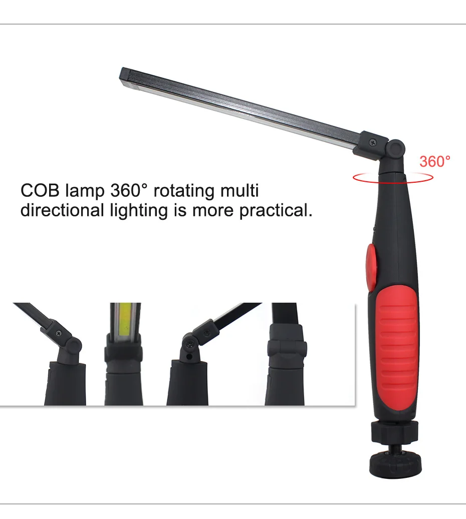 Портативный COB lampen industrieel USB Перезаряжаемый вращающийся на 360 ° Рабочий фонарь для мастерской, ремонта автомобиля, домашнего использования, аварийный D4