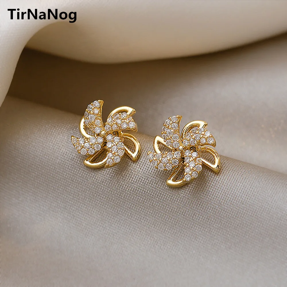 

Rotatable Windmill Earrings Temperament Female Korean Earrings 2021 New Trendy Earrings Women Fashion Creativity Earrings