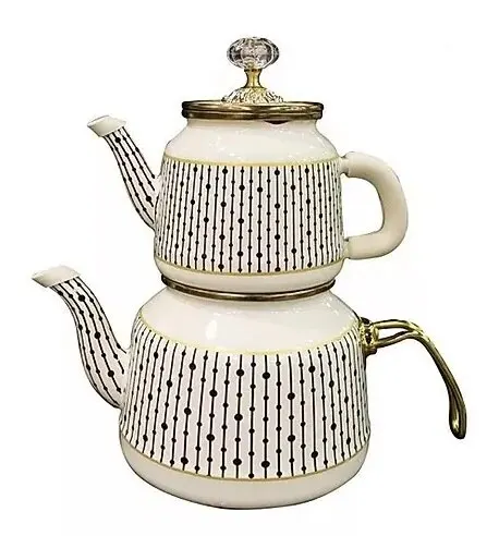 

Vintage Black Drop Pattern Enamel Set 1teapot