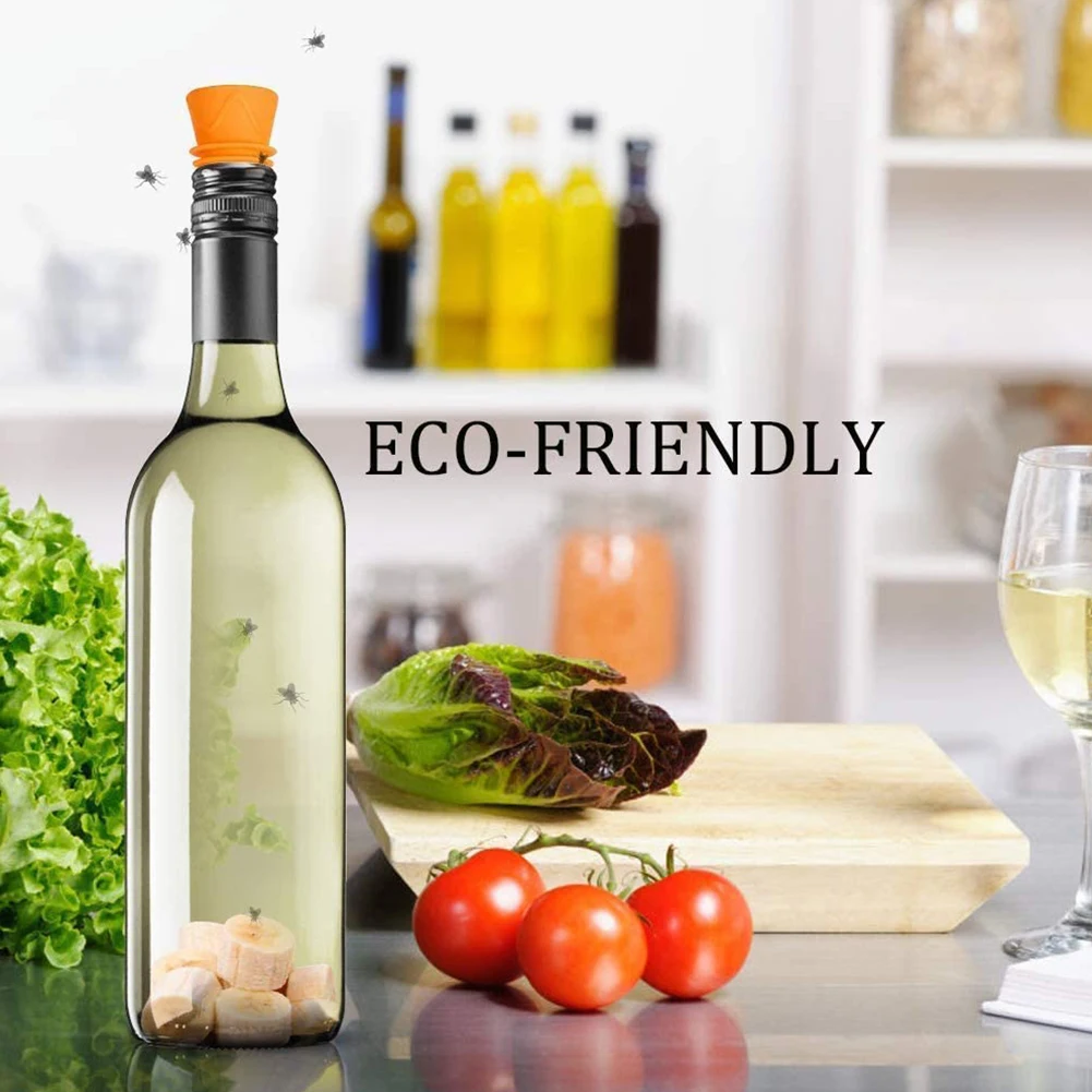 

2x Silicone Flies Trap Set Funnel Reusable Fruit Fly Insects Pest Control Catcher for Household Bedroom Protection