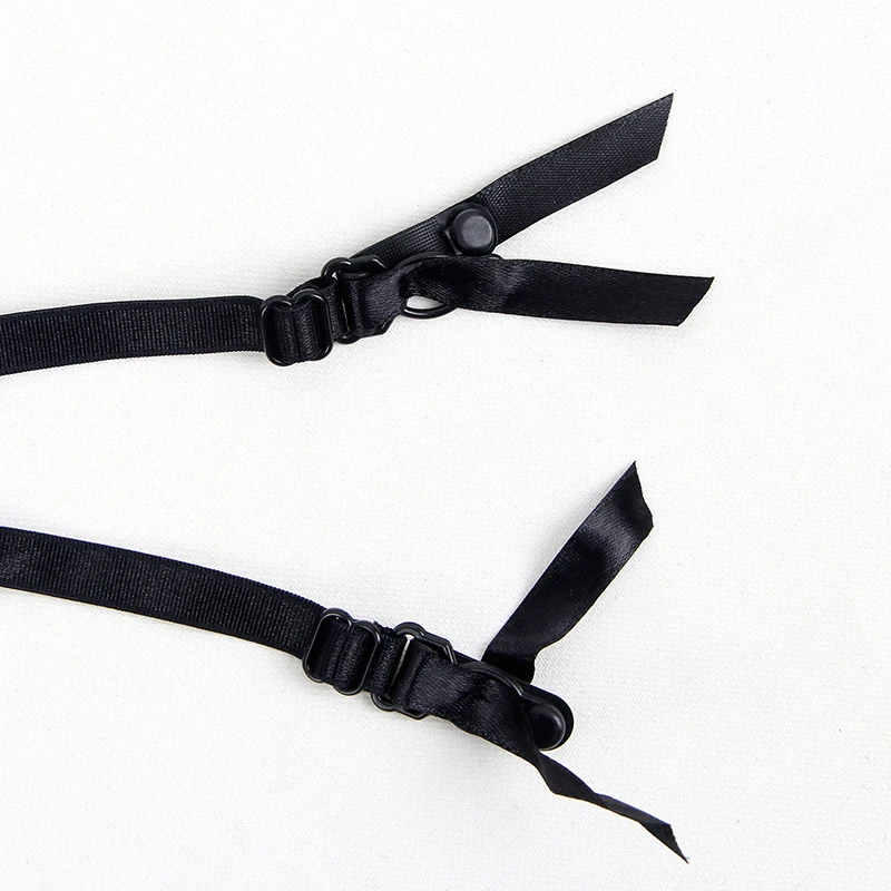 Стринги черного цвета кружевное нижнее белье размера плюс подвязка эротическая