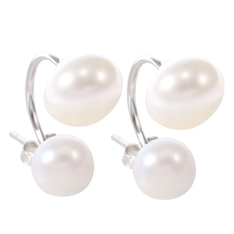 

SBE004 925 Pure Silver Freshwater Pearl Earrings Fashion Earrings Korean Edition Jewelry
