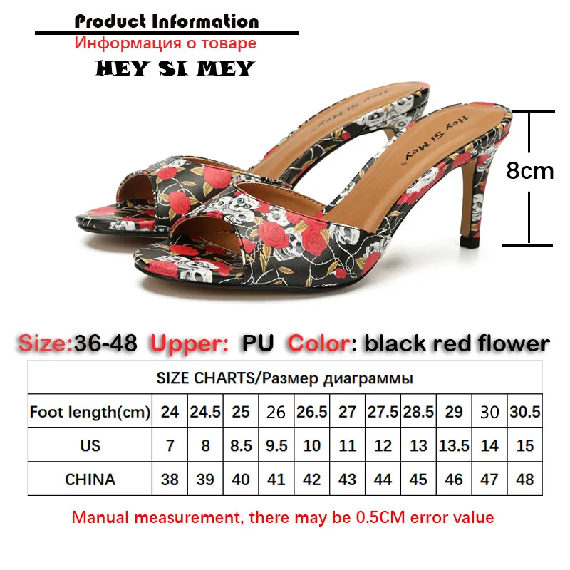 Женские мюли на каблуке Hey Si, черные или красные удобные уличные шлепанцы, летняя обувь, 2022 от AliExpress RU&CIS NEW