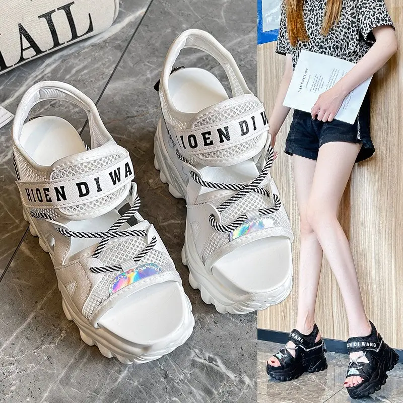 

Women Gladiator Sandals 2021 Summer Designers Open Toe Buckle Strap Shoes Sexy 11cm High Heels Sandal Casual Woman Wedges Shoes