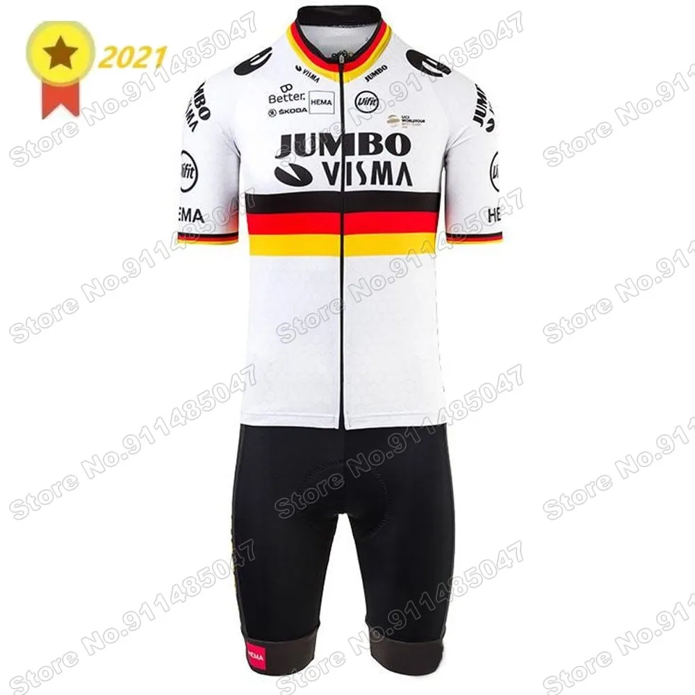 

Germany Jumbo Visma Cycling Bodysuit 2021 Skinsuit Race Road Cycling Jerseys Set Clothing Jumpsuit MTB Maillot Ciclismo