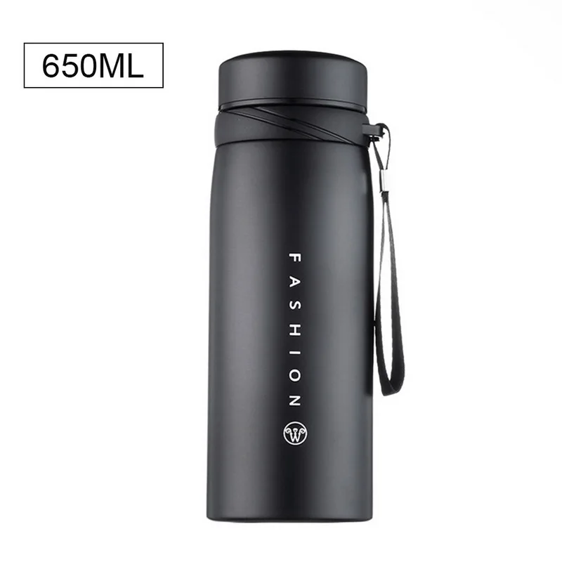 Black 650ml Hifuar Термокружка с милым Кроликом, детский термос, бутылка для воды, Термокружка, Детская Термокружка, Детская Термокружка Из Нержавеющей Стали - Цвет: Black 650ml