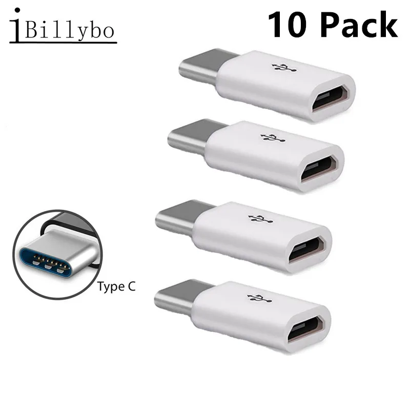 10 шт. кабель Micro USB на Type C для телефона Android Redmi Note 8 Pro Samsung Plus Typec Usbc адаптер зарядки и