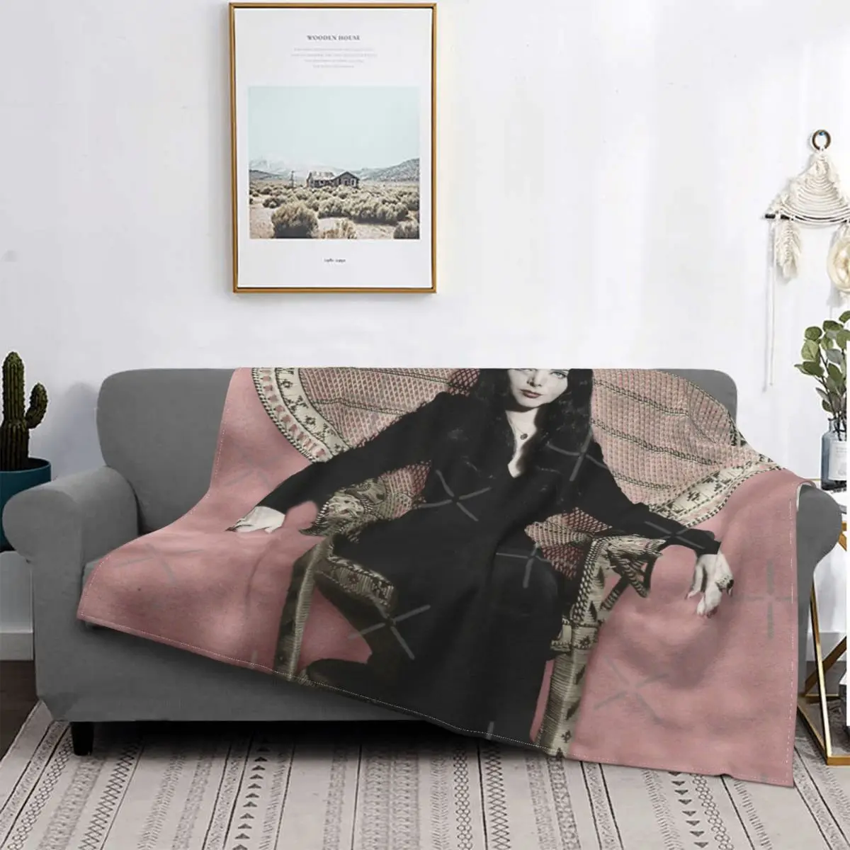 

Morticia Addams-Manta a cuadros para cama, manta con capucha, ropa de cama y fundas
