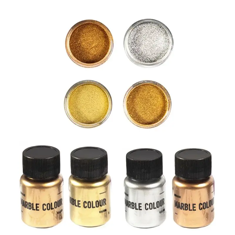 

4 Colors Epoxy Resin Colorant Glitter Marble Metallic Pigment Resin Jewelry Maki