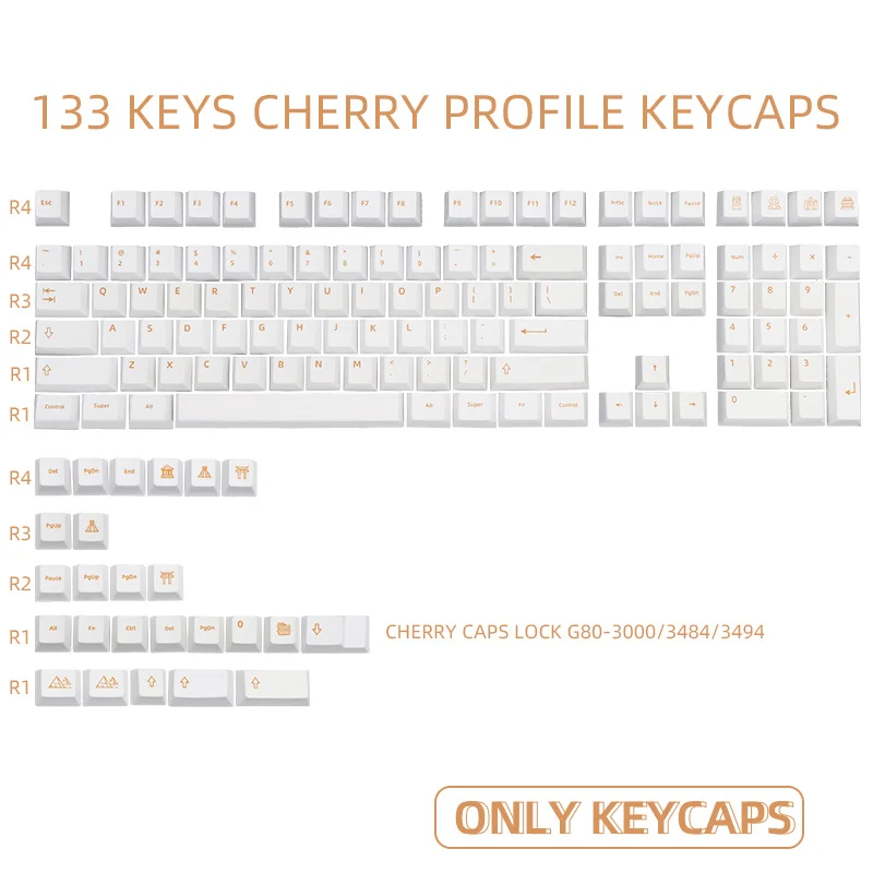 

133 Keys PBT Keycaps civilization Dye Sub Keycap For Cherry MX Switch gk61/64/68/84/tkl87/96/98/108 Mechanical Keyboard