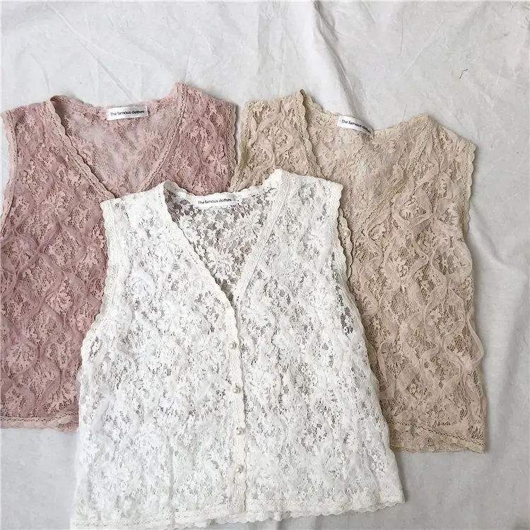 2020 новое летнее женское кружевное Блузы без рукавов Топы + свободные широкие