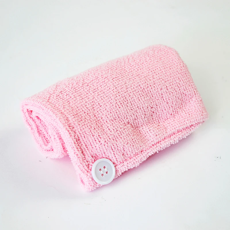 Pink Женские Ванная комната для сушки волос; головные уборы Кепки супер водопоглощающая салфетка из микрофибры для волос Полотенца макияж косметика для Кепки для Для женщин шапка с отверстием для хвоста - Цвет: Pink