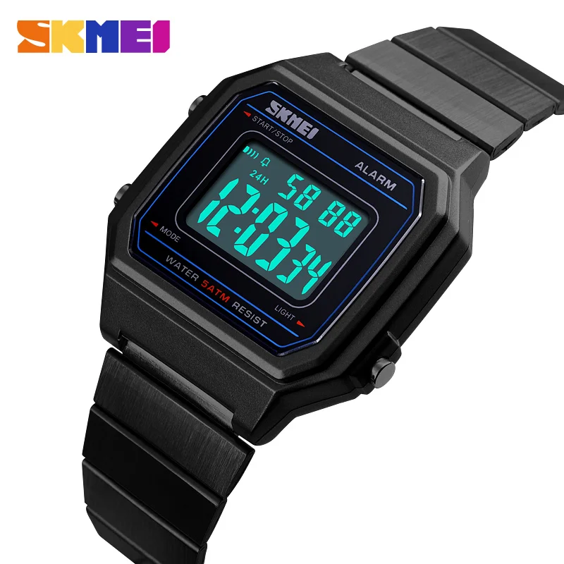 

SKMEI Fashion Casual Men Watch Week Display Alarm Waterproof Watches Luminous Wristwatches erkek kol saati relogio digital 1377
