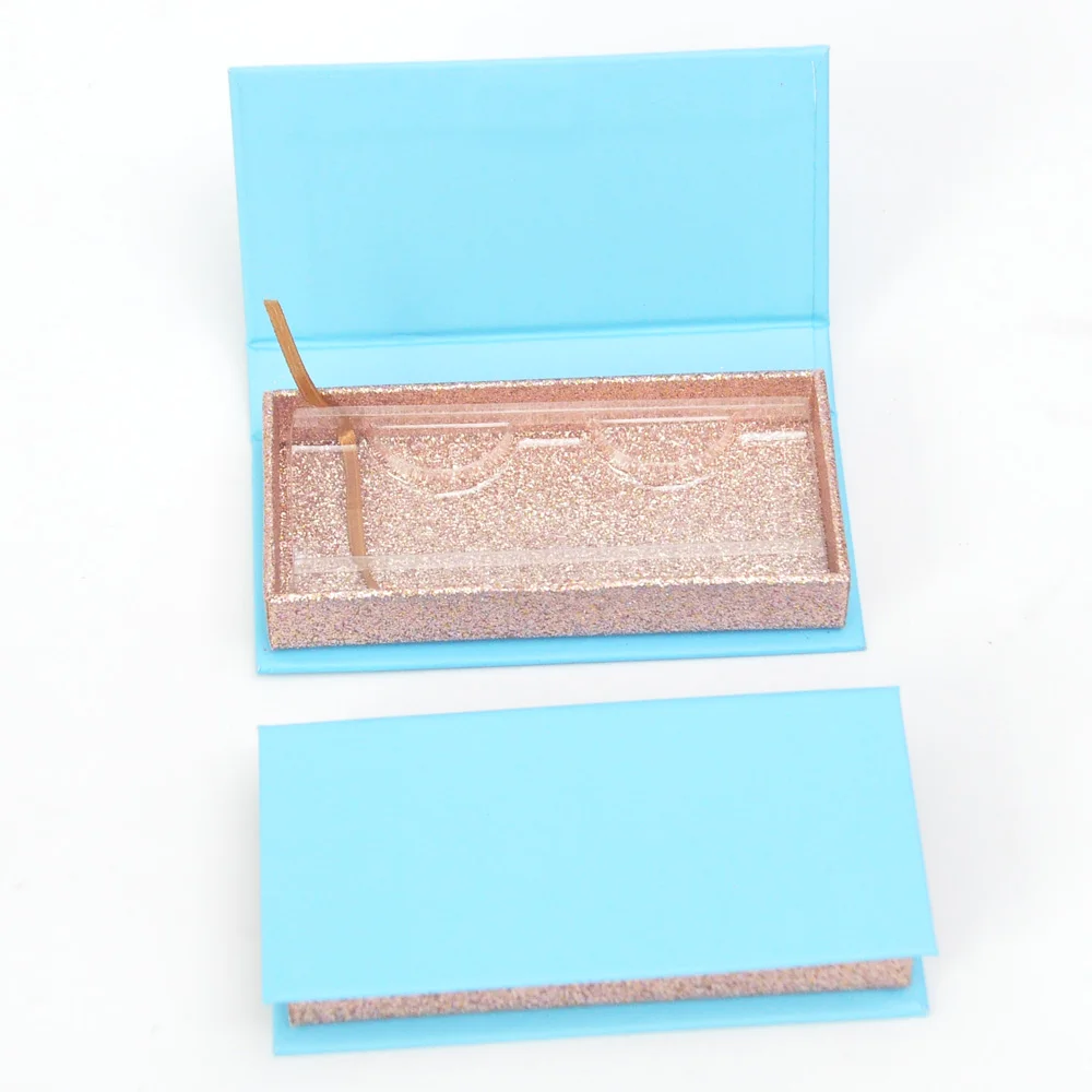 

Wholesale eyelash packaging box lash boxes package custom rectangle magnetic blue mink lashes makeup storages case bulk vendors