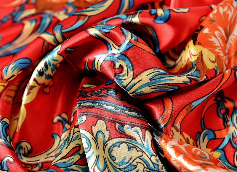 Мода 2019 шелк роскошный женский шарф бренд foulard Soie хиджаб большой квадратный