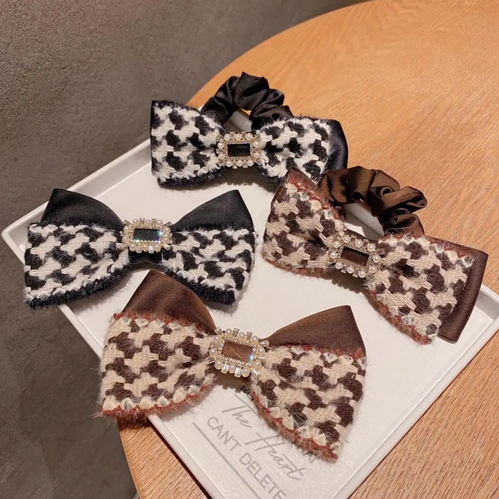 

Повседневные универсальные тканевые женские резинки для волос с жемчугом, эластичные резинки для волос с бантом, зажим для утконоса, аксесс...