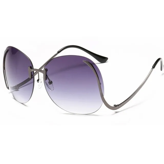 Oversized Rimless Sunglasses Women Vintage Brand Designer Square Sun Glasses Shades Female Pilot Big Frames Eyeglasses UV400 5