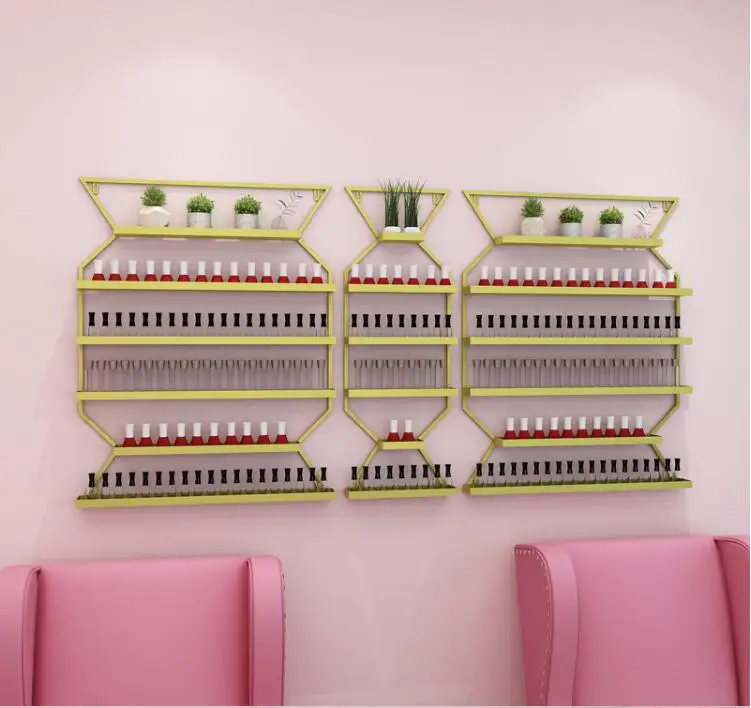 Скандинавская настенная стойка для магазина ногтей железная подставка дизайна