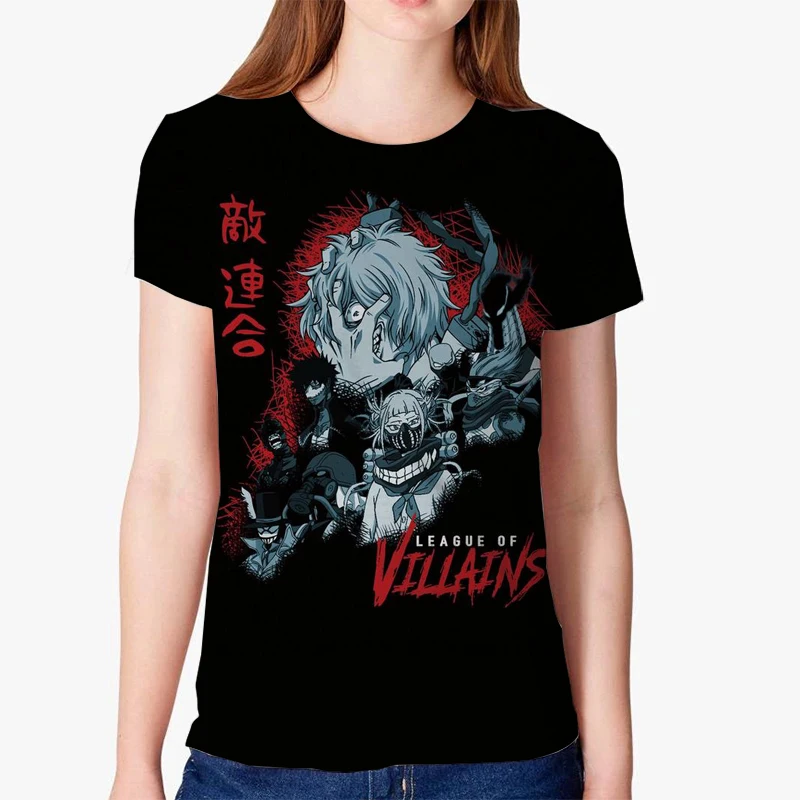 

My Hero Academia Anime Print Fun Tops Summer Harajuku 3d Women T Shirt Short Sleeve Women T-shirt Japan Boku No Hero Cartoon Tee