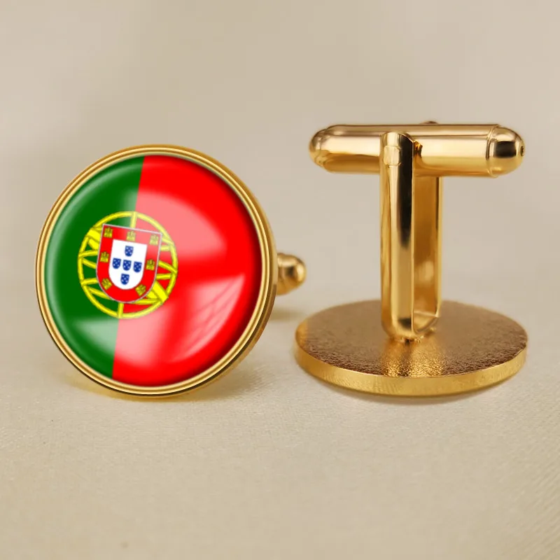 Запонки Герб Португалии карта флаг государственная эмблема|Зажимы для галстука