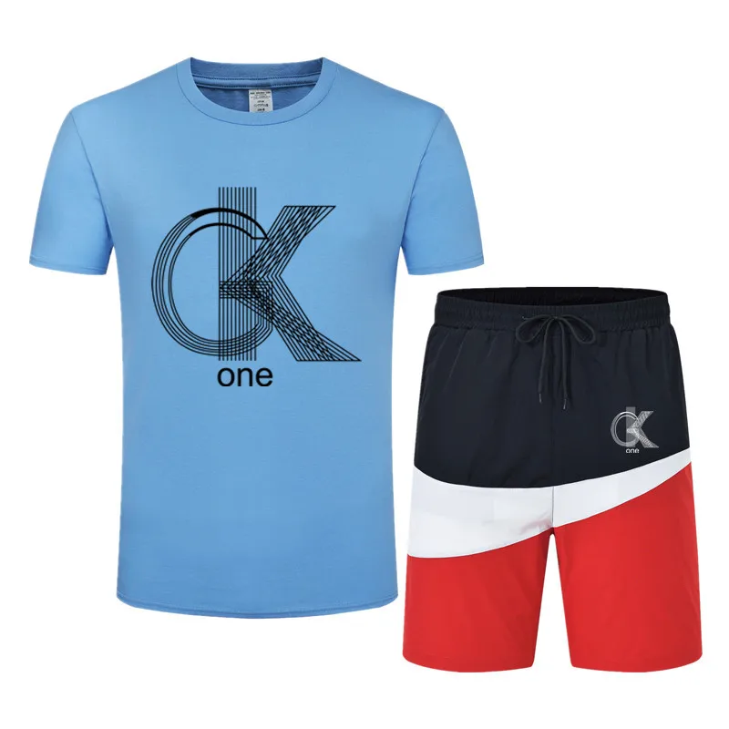 

Brand funny man T shirt + beach shorts set,2021 summer sportswear jogging pants T shirt street wear Harajuku shirt