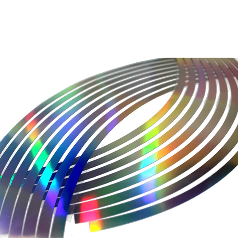 

New PVC 10/12/14/18 inches laser Motorcycle Stickerwheel rim tape for motorcycle and car reflective 16 stripes
