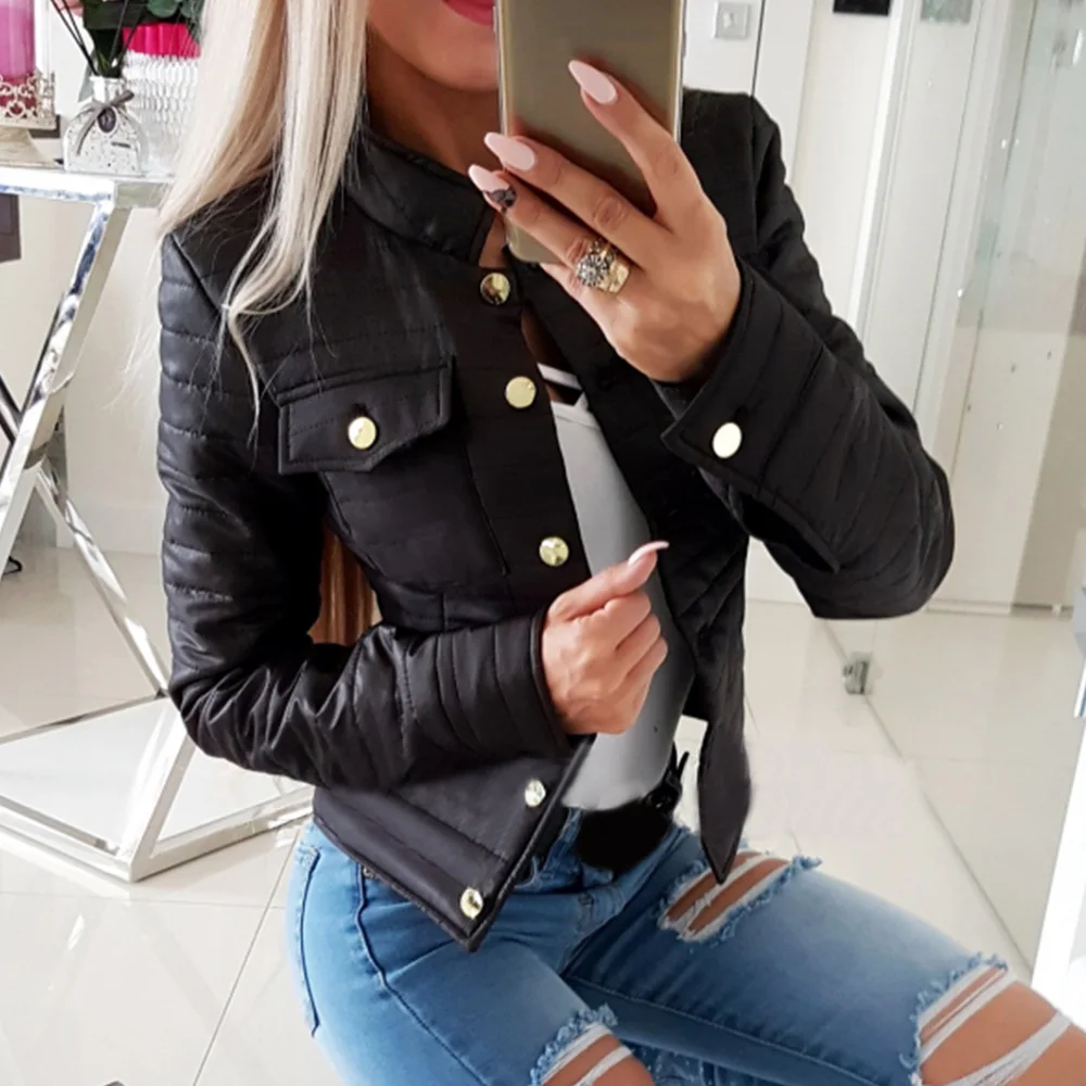 Женские пальто хлопковая осенняя куртка на молнии тонкие базовые модные осенние