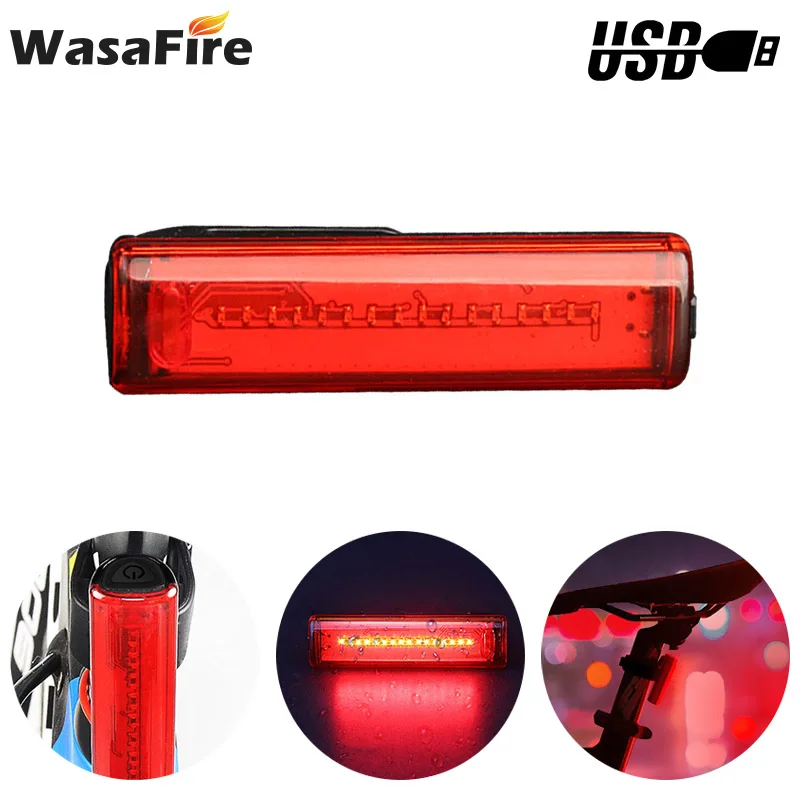 

Задний светодиодный фонарь для велосипеда, зарядка через USB, предупреПредупреждение светильник для горного велосипеда, сумки, 5 режимов раб...