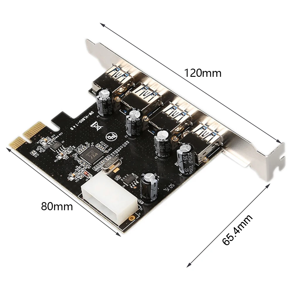 

PCI-E to USB3.0 Expansion Card with Four Ports PCI Express Adapter Converter Card Support WIN XP / VISTA / 7 / 8 /Win10
