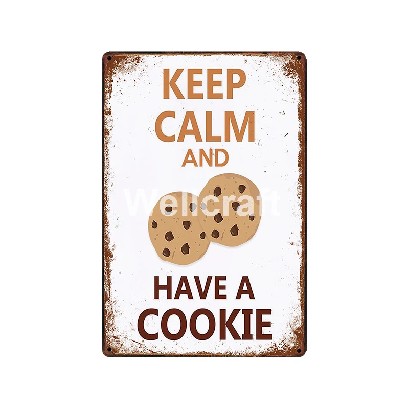 [WellCraft] сохраняйте спокойствие и держите печенье металлический налет настенные
