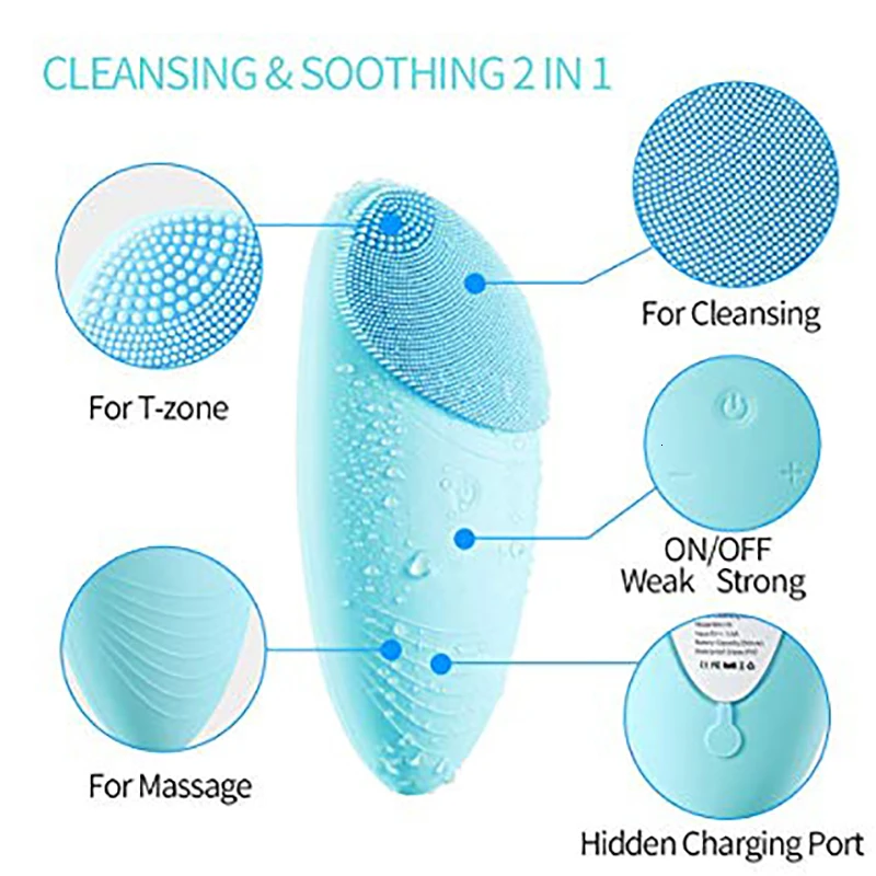 Электрическая Очищающая щетка для лица силиконовый очищающий массажер