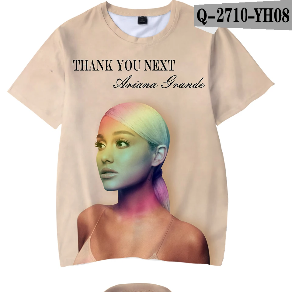 Футболка с 3D принтом «Thank you next Ariana Grande», милая Повседневная модная летняя футболка с круглым вырезом и короткими рукавами для детей - Цвет: 3D