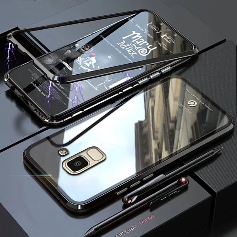 Чехол YonLinTan для Samsung galaxy J6 plus 2018 J6Plus J 6 Металлическая магнитная рамка жесткий чехол