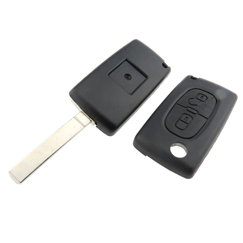 Чехол для выкидного складного ключа с 2 кнопками Peugeot 107 207 307 307S 308 407 607 2BT Citroen C2 C3 C4 C5