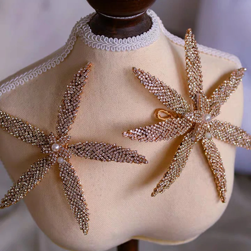 Заколки для волос с кристаллами в европейском стиле аксессуары на свадьбу