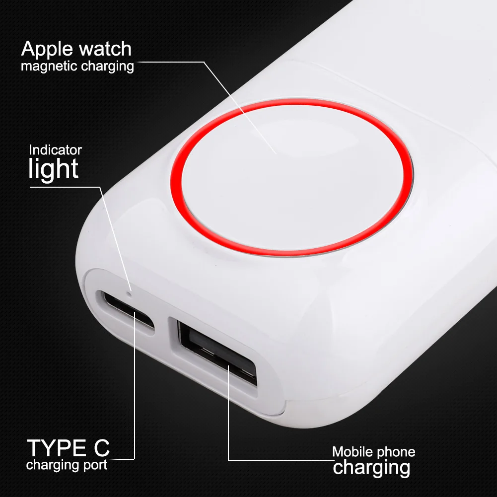 

Magnetic Power Bank for Apple Watch Wireless Charger 5400mAh Multifunctional Fast Chargers for Mobile Phone iWatch