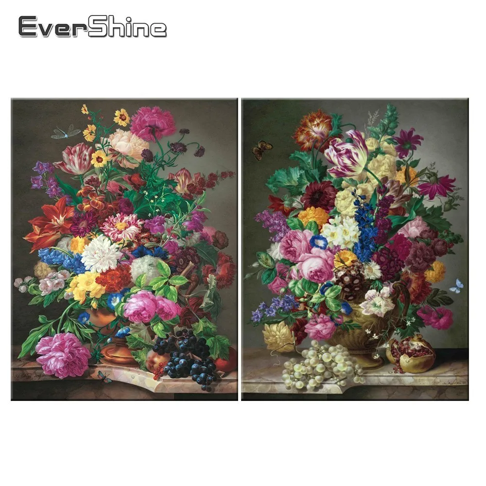 Evershine DIY 5D Diamond Embroidery Flower Pictures Full Square Rhinestones Flowers Living Room Decor|Алмазная мозаика и
