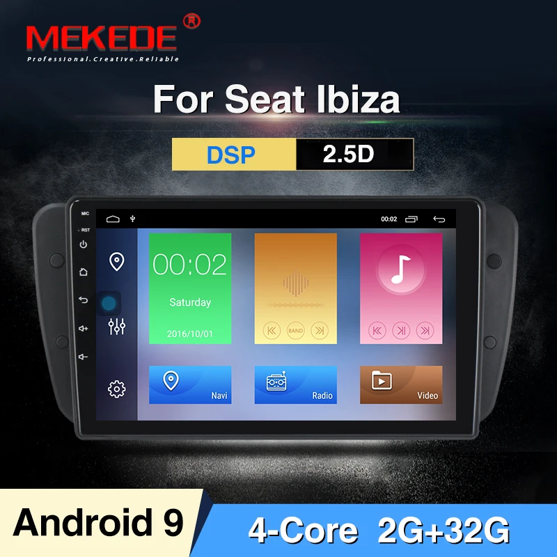 MEKEDE 11024x600 Android9.0 радио автомобильный DVD для SEAT IBIZA 2009-2014 с лучшим зеркальным