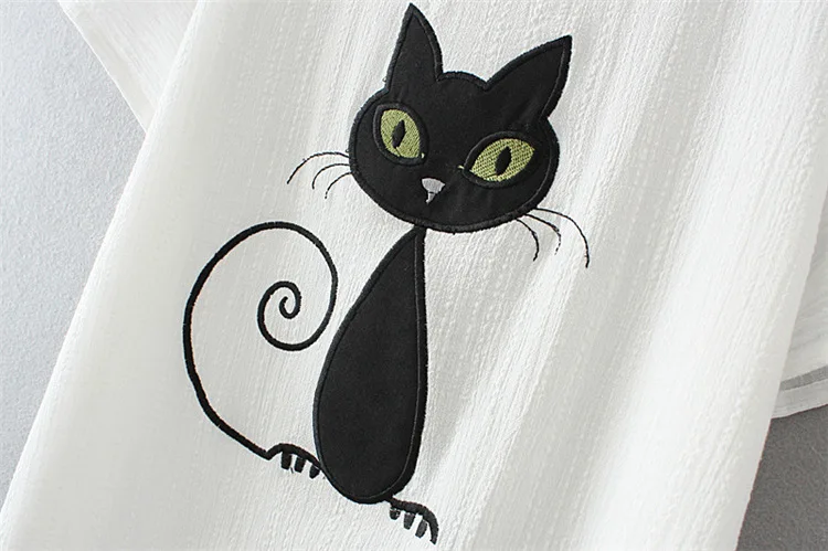 Женская футболка размера плюс с коротким рукавом из хлопка и льна изображением