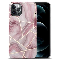 plating geometric marble case for iphone 11 12 pro max xr x xs max 8 7 6s 6 plus se 2020 imd soft phone cover case