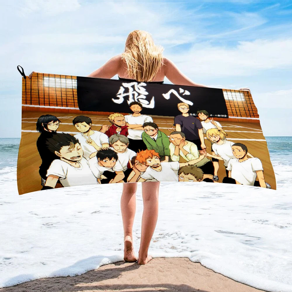Haikyuu волейбольное аниме японское банное полотенце пляжное женское шелковое с