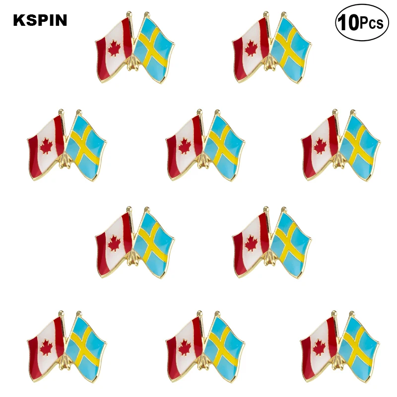 Заколки для лацканов с канадским и шведским флагом значки 10 шт. в комплекте |