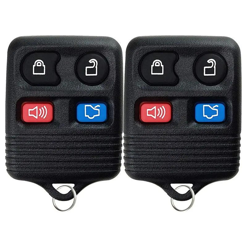 

2Pcs Key Replacement Keyless Entry Remote Control Key Fob Clicker Transmitter - Black