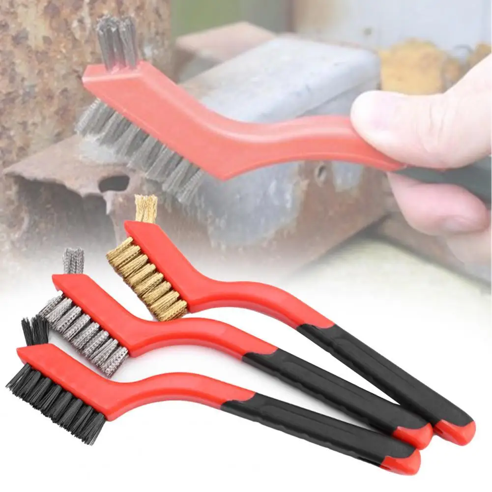 

Комплект из 3 предметов, 7 дюймов проволочная щетка эффективная АНТИ-ржавчины ручной инструмент двухсторонняя Проволока из нержавеющей ста...