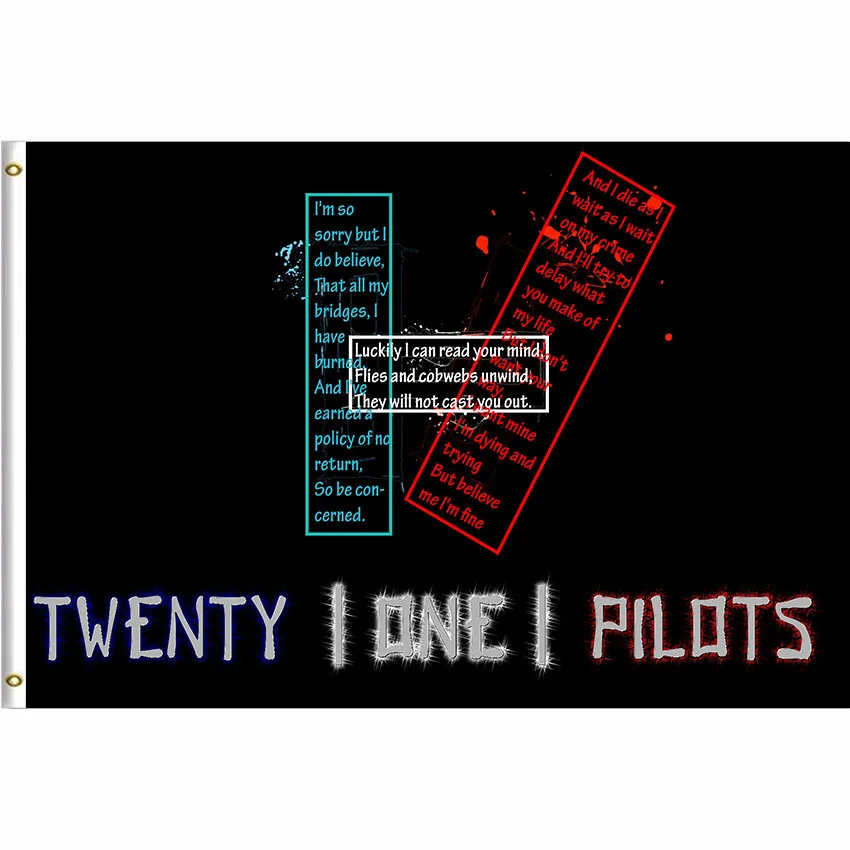 Альтернативные флаги Hip Pop Twenty One Pilots 90x150 см Лидер продаж украшение для дома